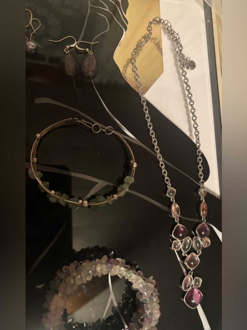 2 Necklaces, 2 Gemstone Bracelets, and 2 pairs of Earrings #121 - Picture 14 of 16